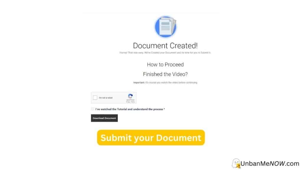 Submit your Document to Unban you from Shadowban Successfully